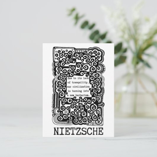 RUHE und Barbarei von Nietzsche Postkarte (Stehend Vorderseite)