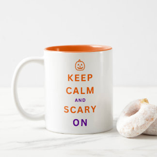 Ruhe und Beängstigend auf Orangentext & Pumpkin be Zweifarbige Tasse