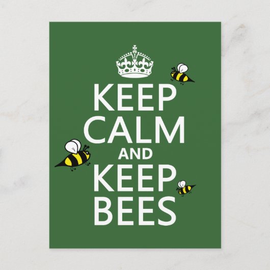 Ruhe und Behalten Bienen - alle Farben Postkarte (Vorderseite)