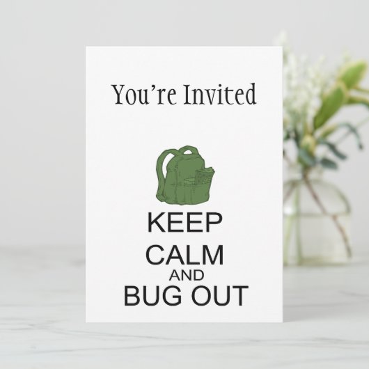 Ruhe und Bug Behalten Einladung (Stehend Vorderseite)