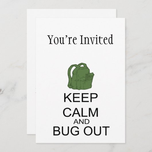 Ruhe und Bug Behalten Einladung (Vorne/Hinten)