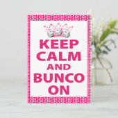 Ruhe und Bunco behalten Einladung (Stehend Vorderseite)