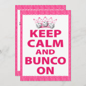 Ruhe und Bunco behalten Einladung (Vorne/Hinten)