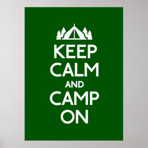 Ruhe und Camp behalten Poster
