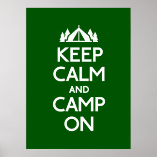 Ruhe und Camp behalten Poster