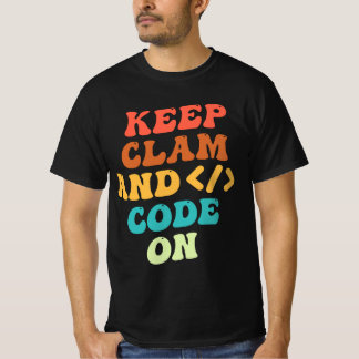 Ruhe und Code beim Design von rückwärts verlaufend T-Shirt
