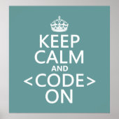 Ruhe und<Code>Ein - alle Farben behalten Poster (Vorne)