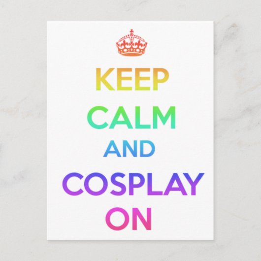 Ruhe und Cosplay behalten Postkarte (Vorderseite)