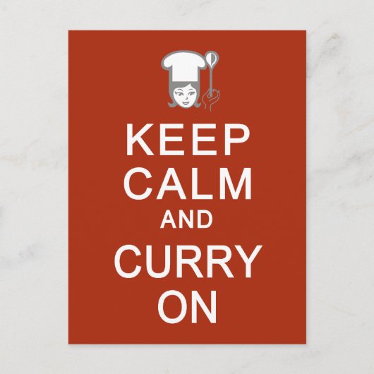 Ruhe und Curry auf der Postkarte behalten (Vorderseite)