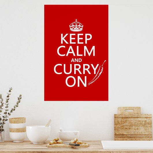 Ruhe und Curry behalt on Poster (Küche)