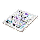 Ruhe und entspannenpositivworttypographie fliese (Seite)