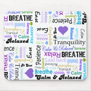Ruhe und entspannenpositivworttypographie mousepad