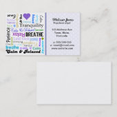 Ruhe und entspannenpositivworttypographie visitenkarte (Vorne/Hinten)