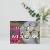 Ruhe und Essen Cupcakes Postkarte behalten (Stehend Vorderseite)