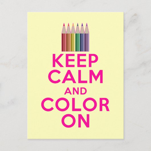 Ruhe und Farbe behalten Postkarte (Vorderseite)