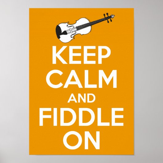 Ruhe und Fiddle On (Orange) behalten Poster (Vorne)