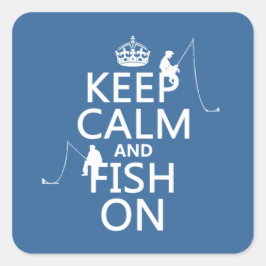Ruhe und Fisch behalten - individuell einstellbare Quadratischer Aufkleber