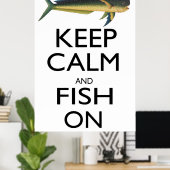 Ruhe und Fisch behalten Poster (Heimbüro)