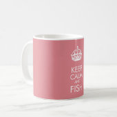 Ruhe und Fisch behalten - Text und Farbe anpassen Kaffeetasse (Vorderseite Links)