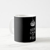 Ruhe und Fisch behalten - Text und Farbe anpassen Kaffeetasse (Vorderseite Links)