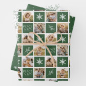 Ruhe und Freude Green Holiday Foto Collage Geschenkpapier Set (Beispiel)