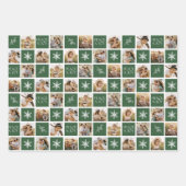 Ruhe und Freude Green Holiday Foto Collage Geschenkpapier Set (Vorderseite)