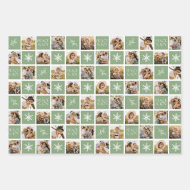 Ruhe und Freude Lichtgrüner Urlaub FotoCollage Geschenkpapier Set