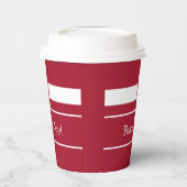 Ruhe und Freude Weihnachtsfarben Rot und Weiß Pappbecher (Links)