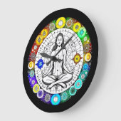 Ruhe und Friedliche Meditation Große Wanduhr (Winkel)