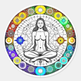 Ruhe und Friedliche Meditation Runder Aufkleber