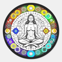 Ruhe und Friedliche Meditation Runder Aufkleber
