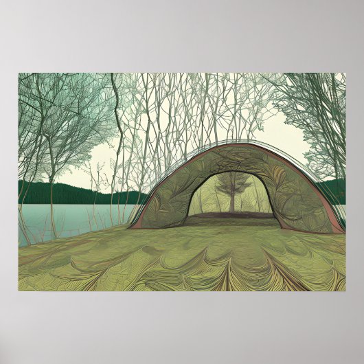 Ruhe und Friedliches Camping Poster (Vorne)
