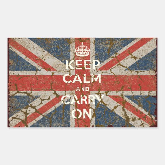 Ruhe und Gelassenheit unter britischer Flagge beib Rechteckiger Aufkleber (Vorderseite)
