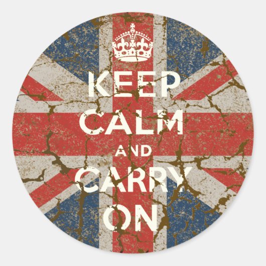 Ruhe und Gelassenheit unter britischer Flagge beib Runder Aufkleber (Vorderseite)