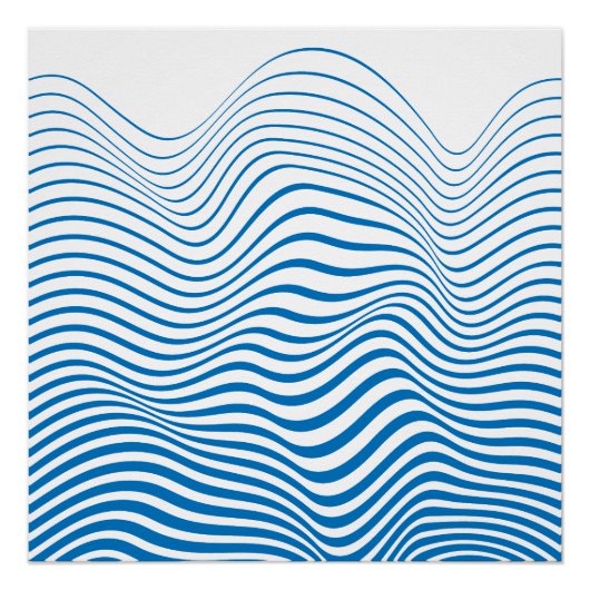Ruhe und Gleichgewicht zwischen blauen Linien Poster (Vorderseite)