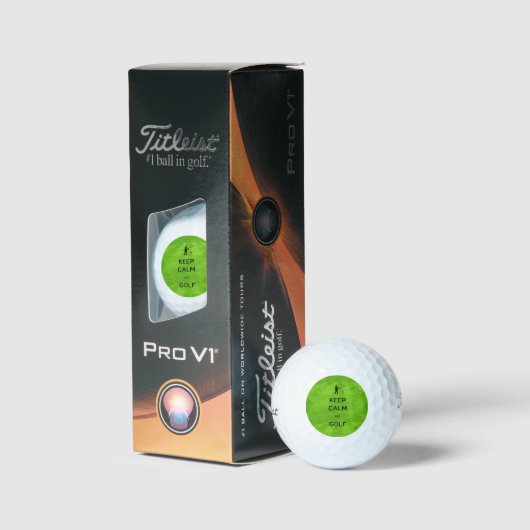 Ruhe und Golf behalten mit grünem Hintergrund Golfball (Verpackung)