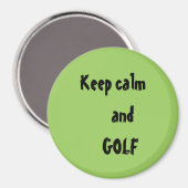 Ruhe und GOLF-Zitat behalten Magnet (Vorderseite/Rückseite)
