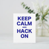 Ruhe und Hack On behalten Postkarte (Stehend Vorderseite)