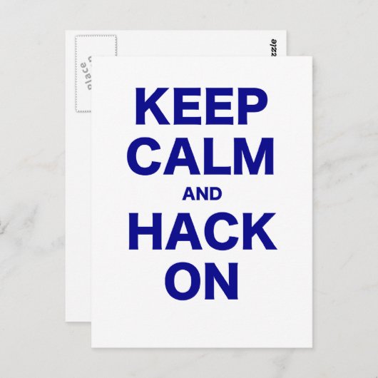 Ruhe und Hack On behalten Postkarte (Vorne/Hinten)