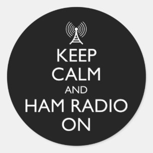 Ruhe und Ham-Radio behalten Runder Aufkleber