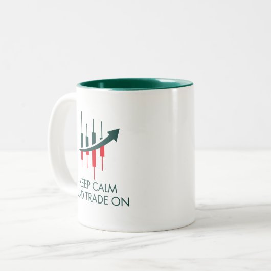 Ruhe und Handel auf Tasse behalten (Vorderseite Links)