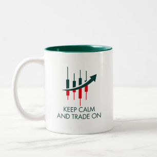 Ruhe und Handel auf Tasse behalten
