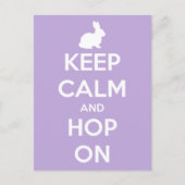 Ruhe und Hop auf Lavendel und Weiß behalten Postkarte (Vorderseite)