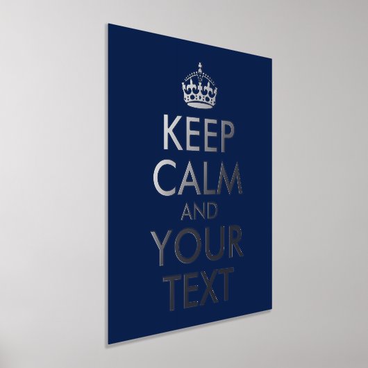 Ruhe und Ihr Text Midnight Blue behalten Foliendrucke (Ablage )