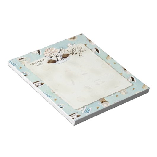 Ruhe und Kaffee behalt - Mocha Latte Espresso Notizblock (angewinkelt)