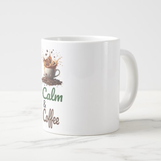 Ruhe und Kaffee Jumbo-Tasse (Vorderseite Rechts)