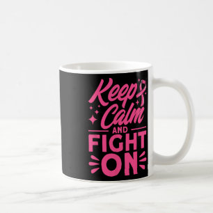Ruhe und Kampf gegen rosa Brustkrebs behalten Kaffeetasse