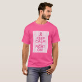 Ruhe und Kampf weiter behalten (Brustkrebs-Bewusst T-Shirt (Vorne ganz)