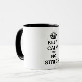 Ruhe und KEINE STRESS behalten - personalisierter  Tasse (Vorderseite Links)