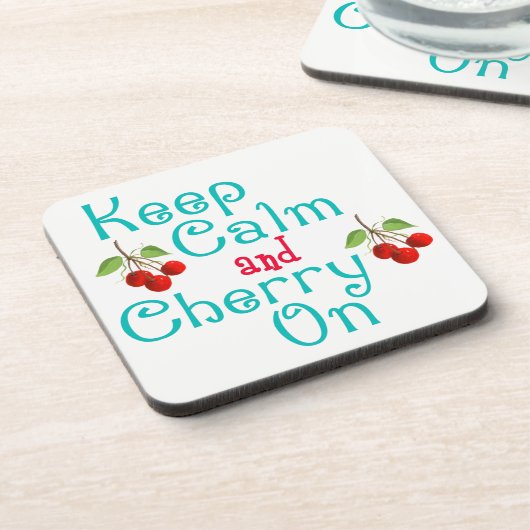 Ruhe und Kirsche auf den Untersetzer des Korks beh (Linke Seite)